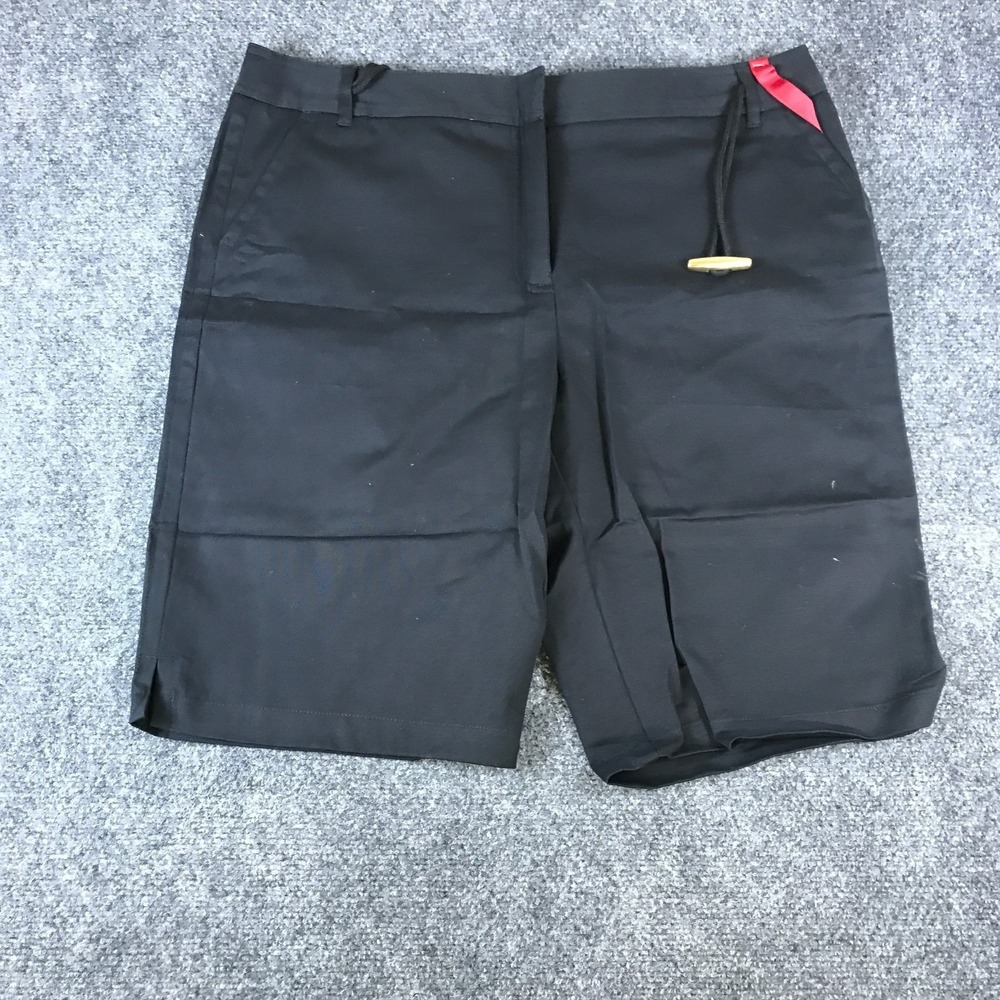 Charter Club Chino Shorts Womens 16 Black NEW Slim It Up Stretch Cotton 10.5in